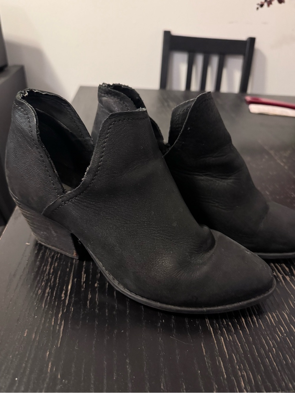 Black Leather Steve Madden Ankle Booties Sz. 9.5